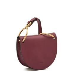 Consuelo Women's crossbody bag in leather color black cherry