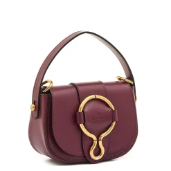 Consuelo Women's crossbody bag in leather color black cherry