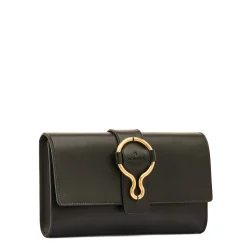 Consuelo Women's clutch bag in leather color black