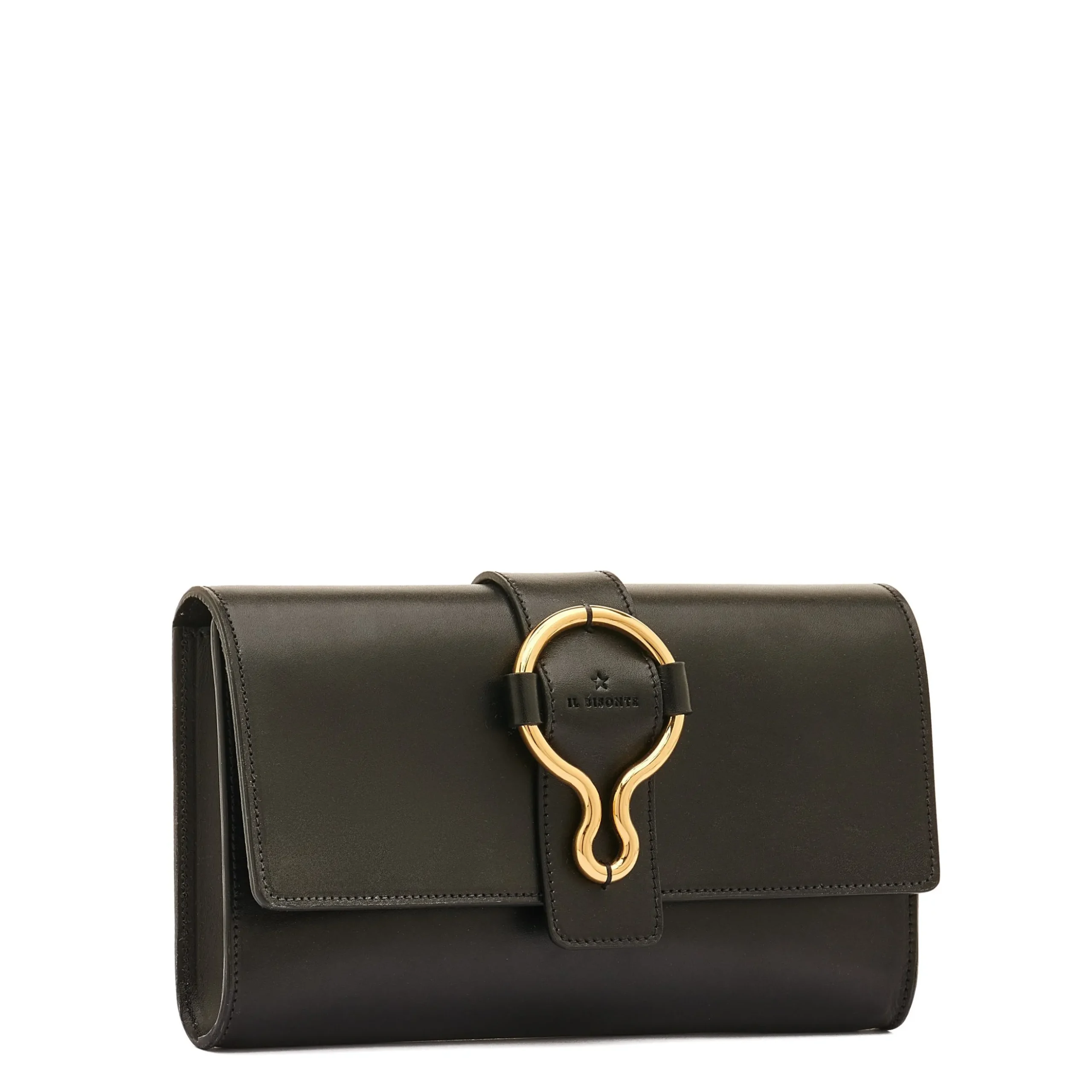 Consuelo Women's clutch bag in leather color black