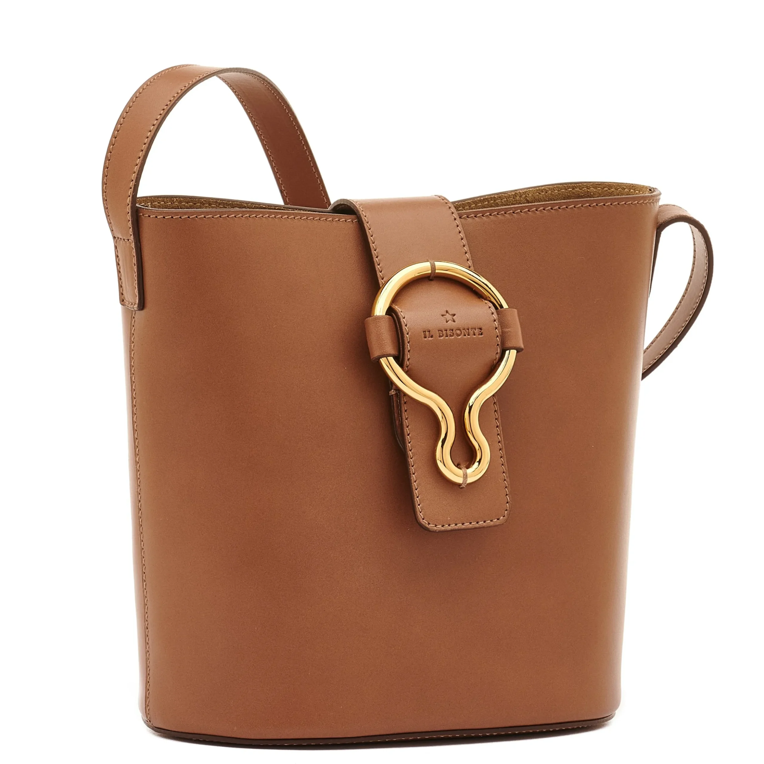 Consuelo Women's bucket bag in leather color chocolate