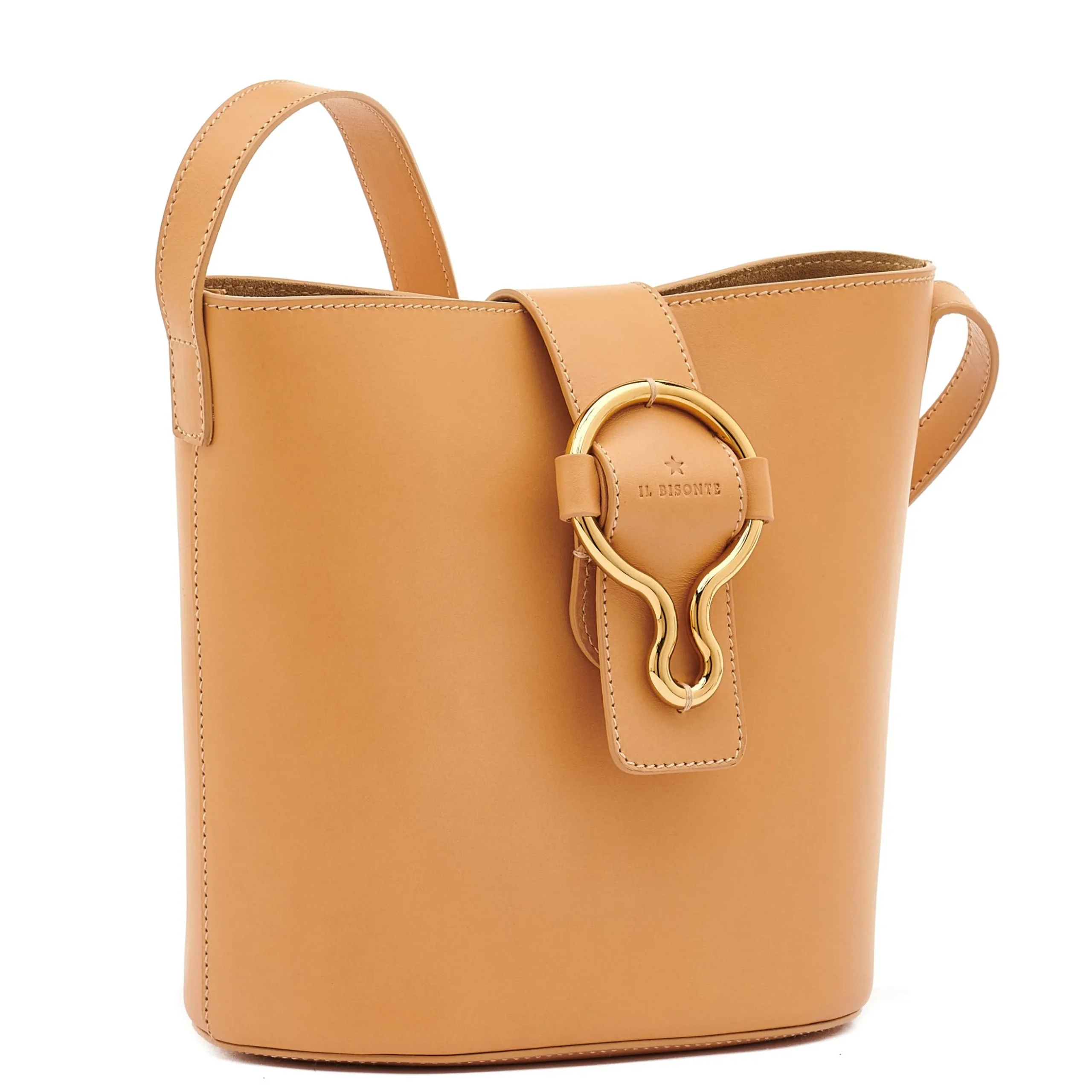 Consuelo Women's bucket bag in leather color natural