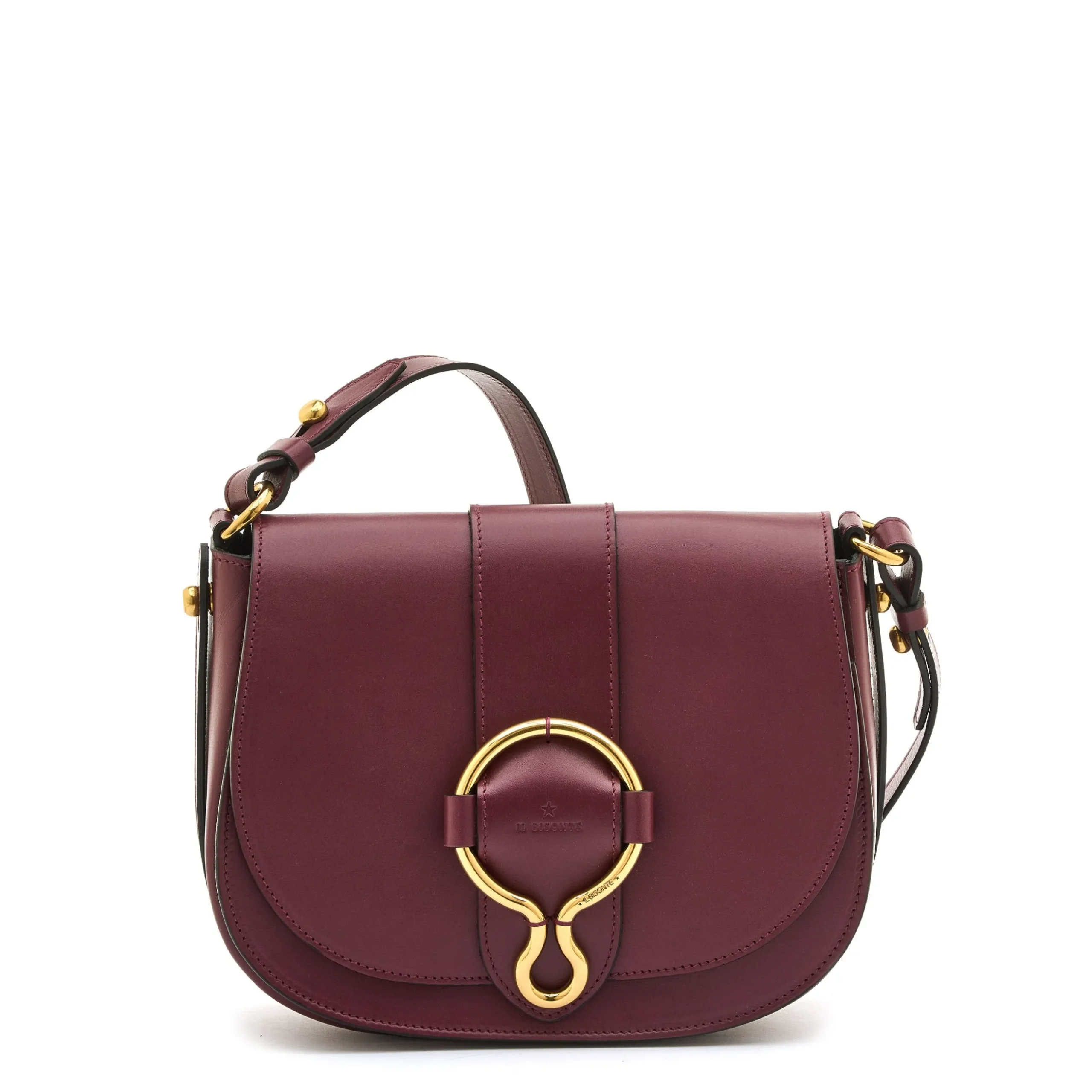 Consuelo Women's crossbody bag in leather color black cherry