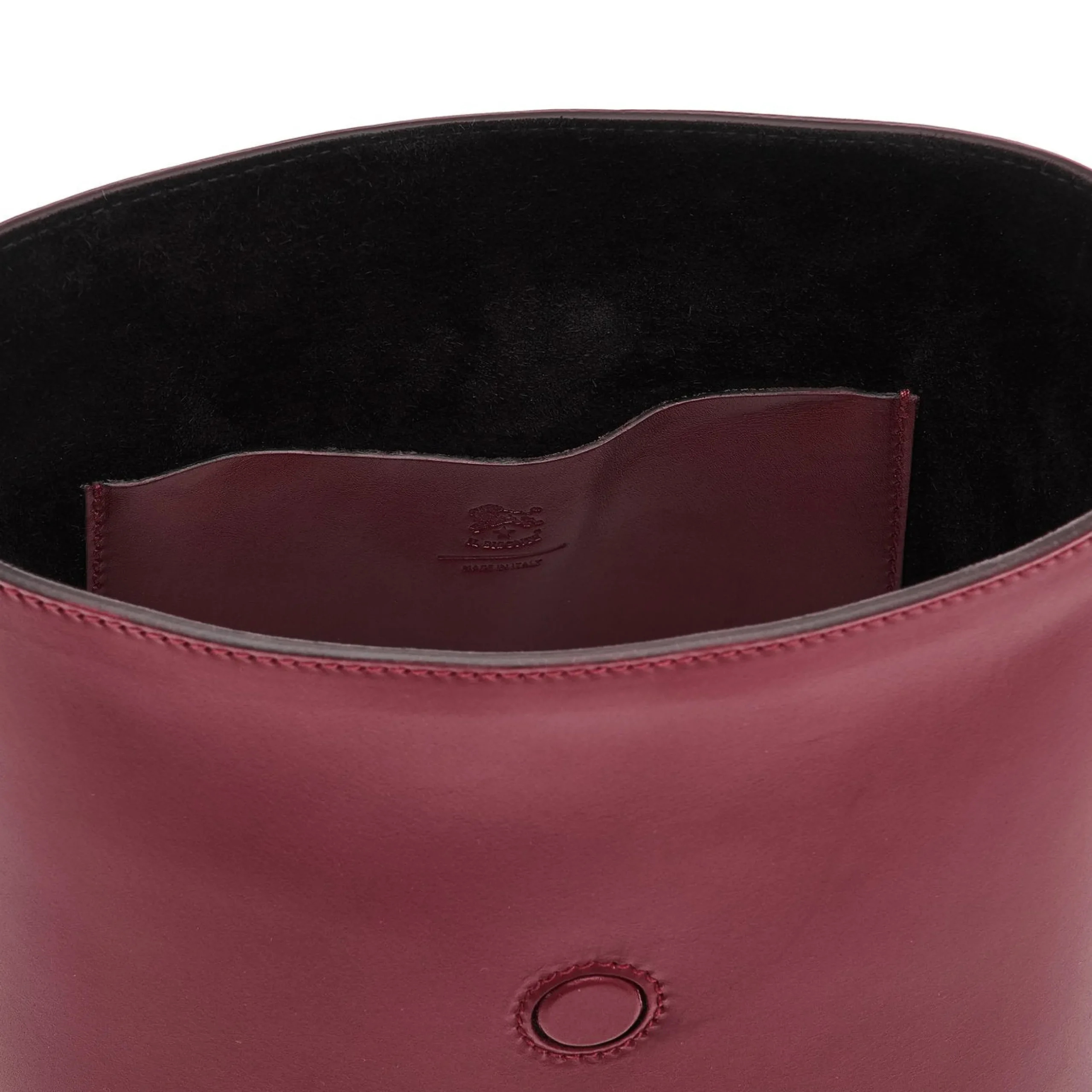 Consuelo Women's bucket bag in leather color black cherry