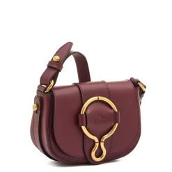 Consuelo Women's crossbody bag in leather color black cherry