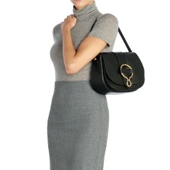Consuelo Women's crossbody bag in leather color black