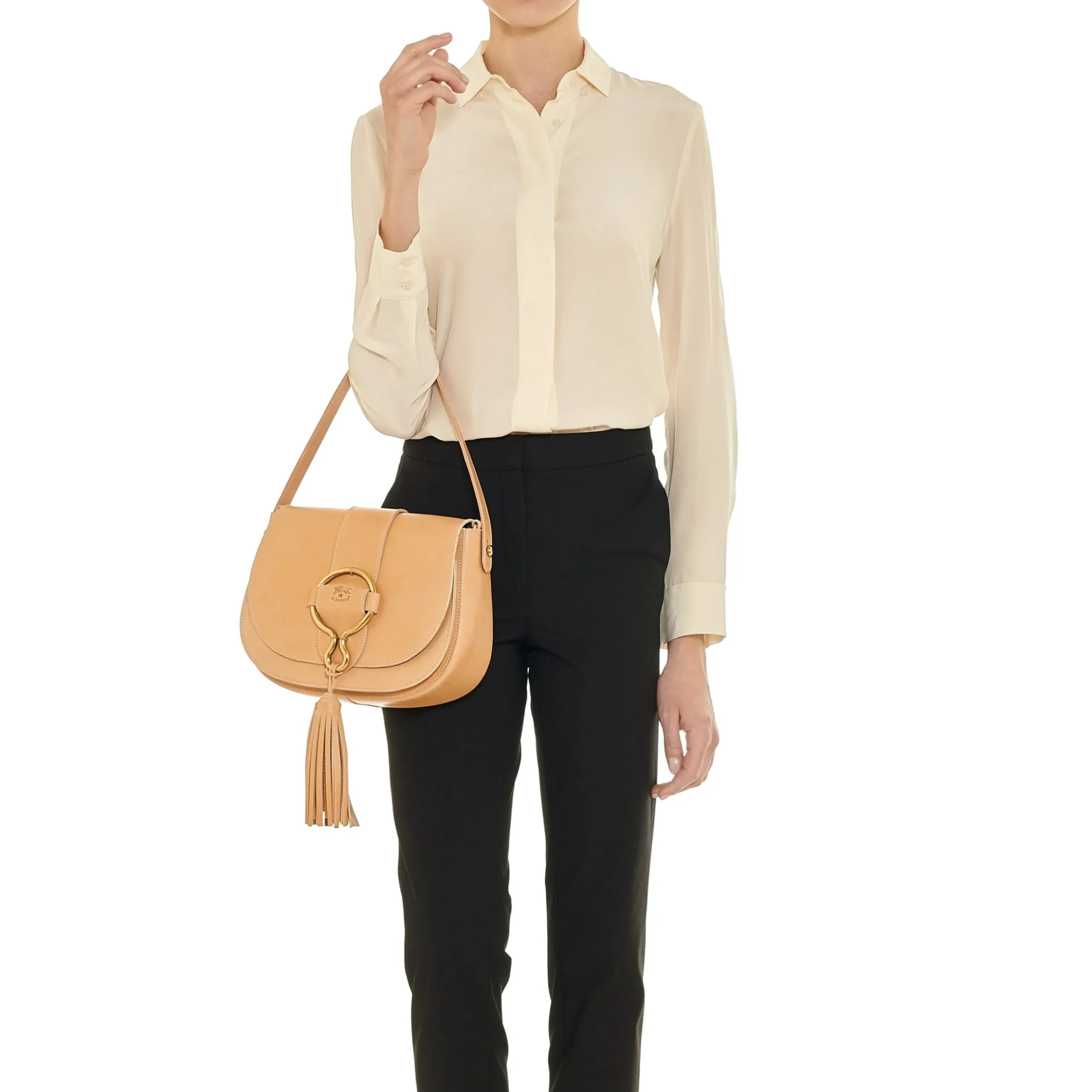 Consuelo Women's crossbody bag in leather color natural