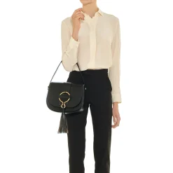 Consuelo Women's crossbody bag in leather color black