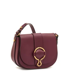 Consuelo Women's crossbody bag in leather color black cherry