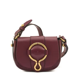 Consuelo Women's crossbody bag in leather color black cherry