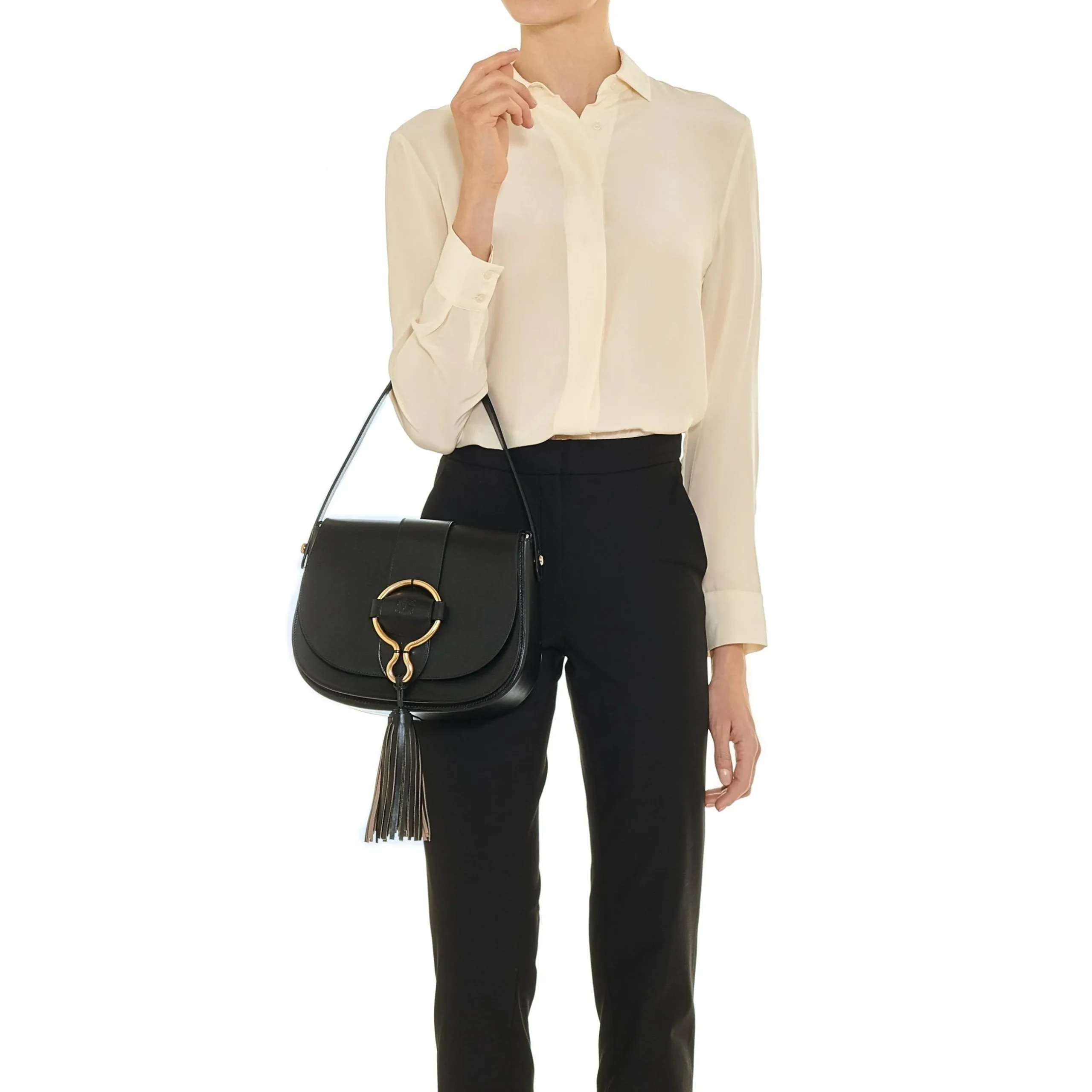 Consuelo Women's crossbody bag in leather color black