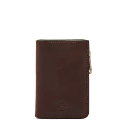 Duccio Men's bi-fold wallet in vintage leather color coffee