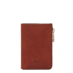 Duccio Men's bi-fold wallet in vintage leather color sepia