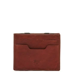 Duccio Men's card case in vintage leather color sepia
