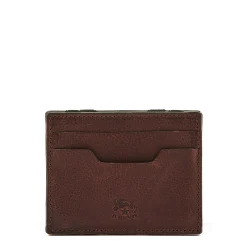 Duccio Men's card case in vintage leather color coffee