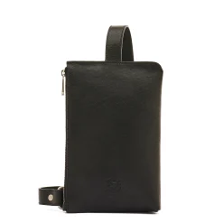 Duccio Men's belt bag in vintage leather color black