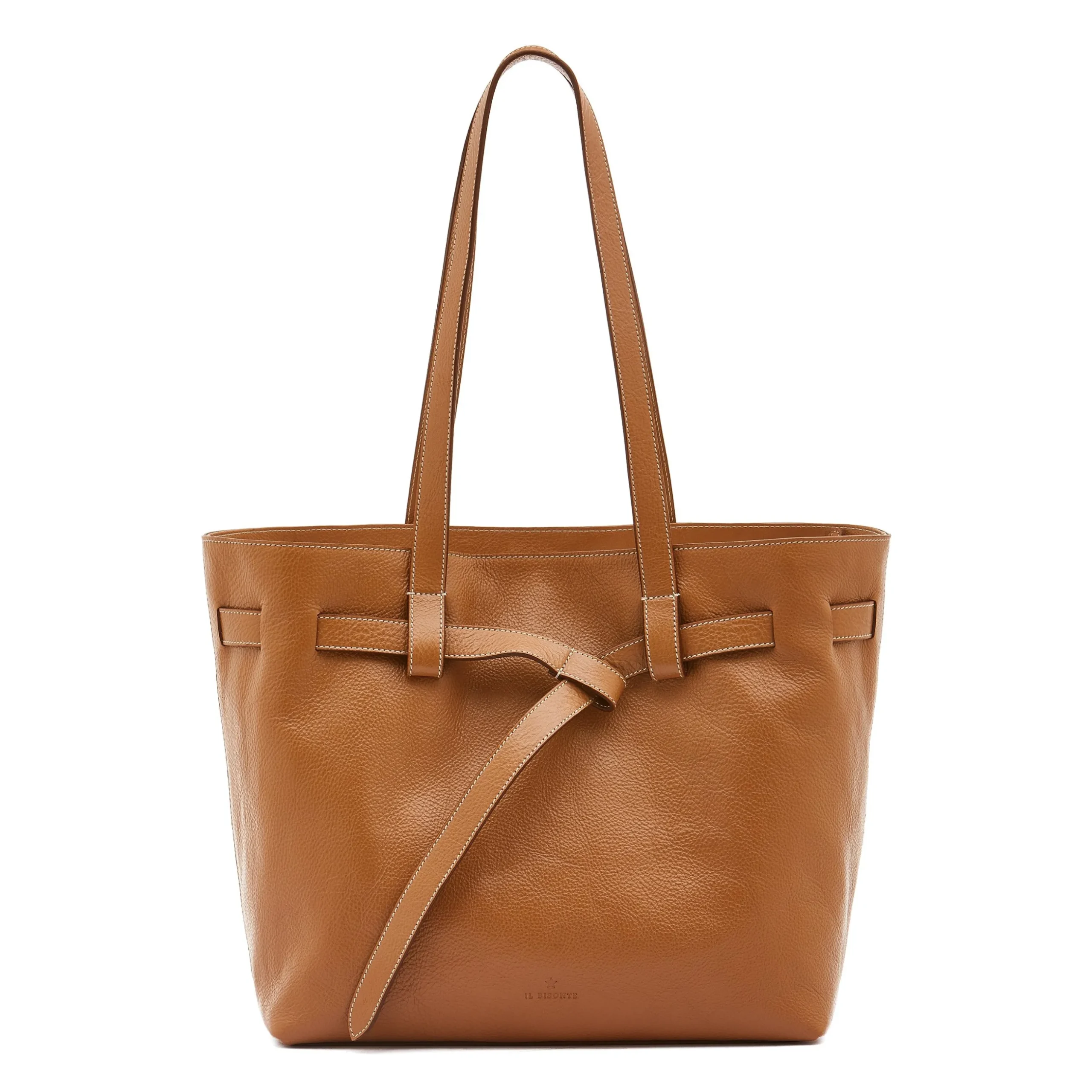 Elisa Women's tote bag in leather color gianduia
