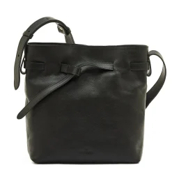 Elisa Women's bucket bag in leather color black