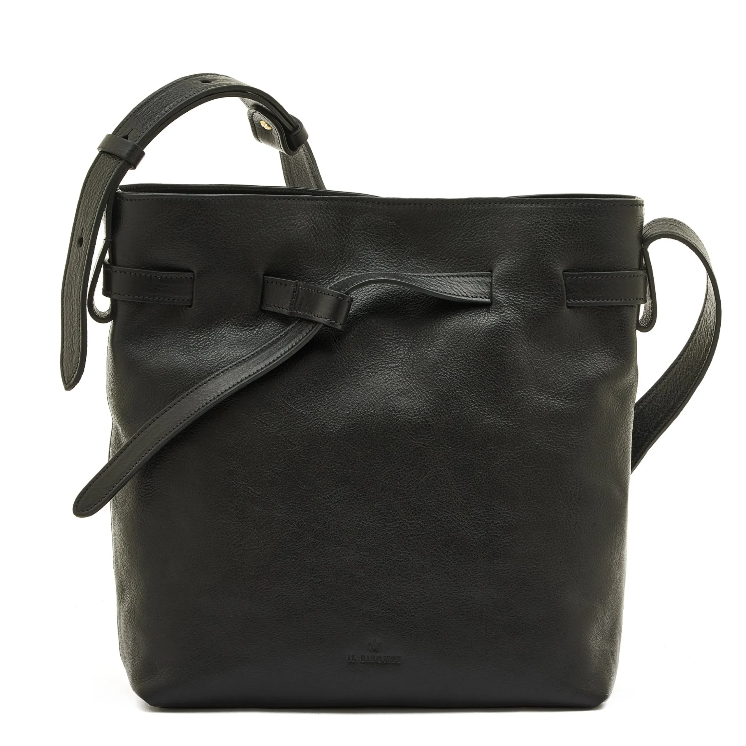 Elisa Women's bucket bag in leather color black