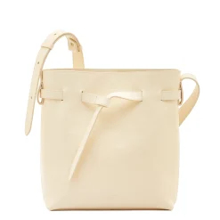 Elisa Women's bucket bag in leather color white