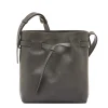 Elisa Women's bucket bag in leather color grafite