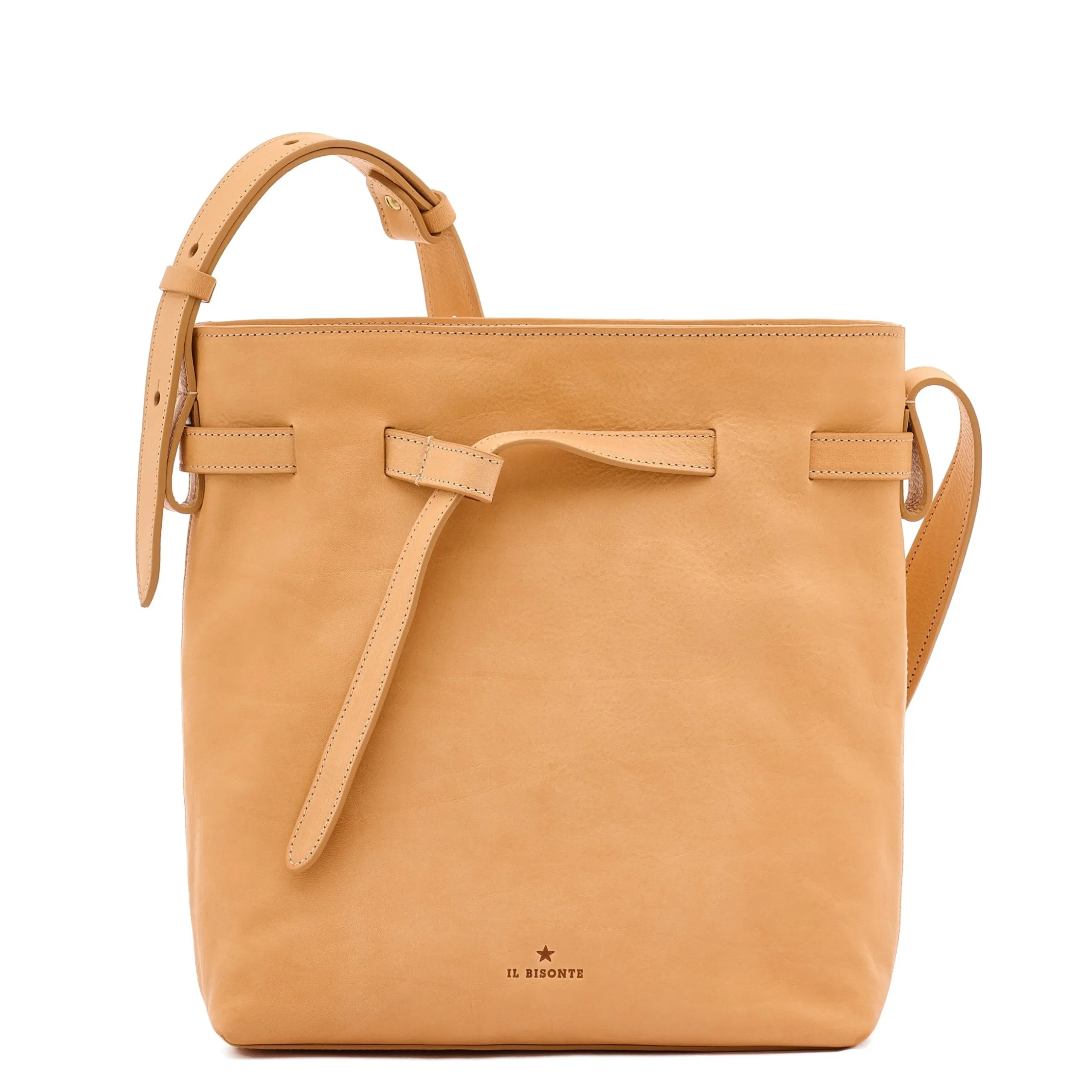 Elisa Women's bucket bag in leather color natural