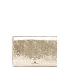 Esperia Women's wallet in metallic leather color metallic platinum