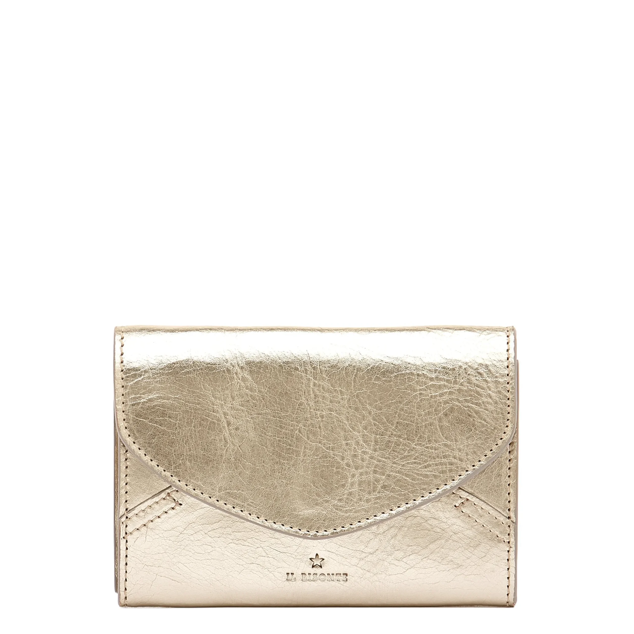 Esperia Women's wallet in metallic leather color metallic platinum