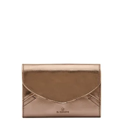 Esperia Women's wallet in metallic leather color metallic bronze