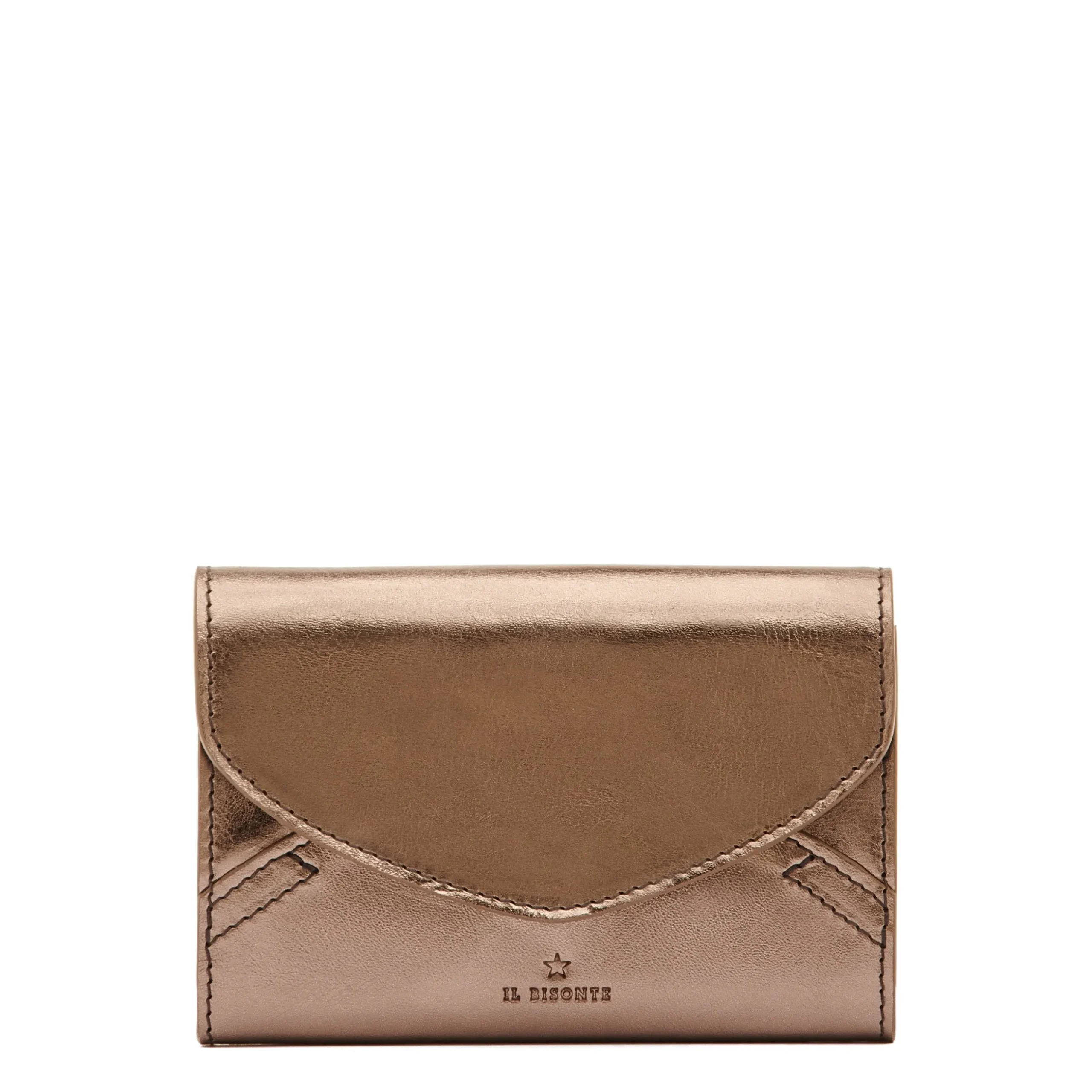 Esperia Women's wallet in metallic leather color metallic bronze