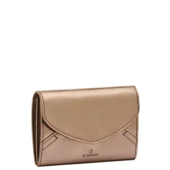 Esperia Women's wallet in metallic leather color metallic bronze