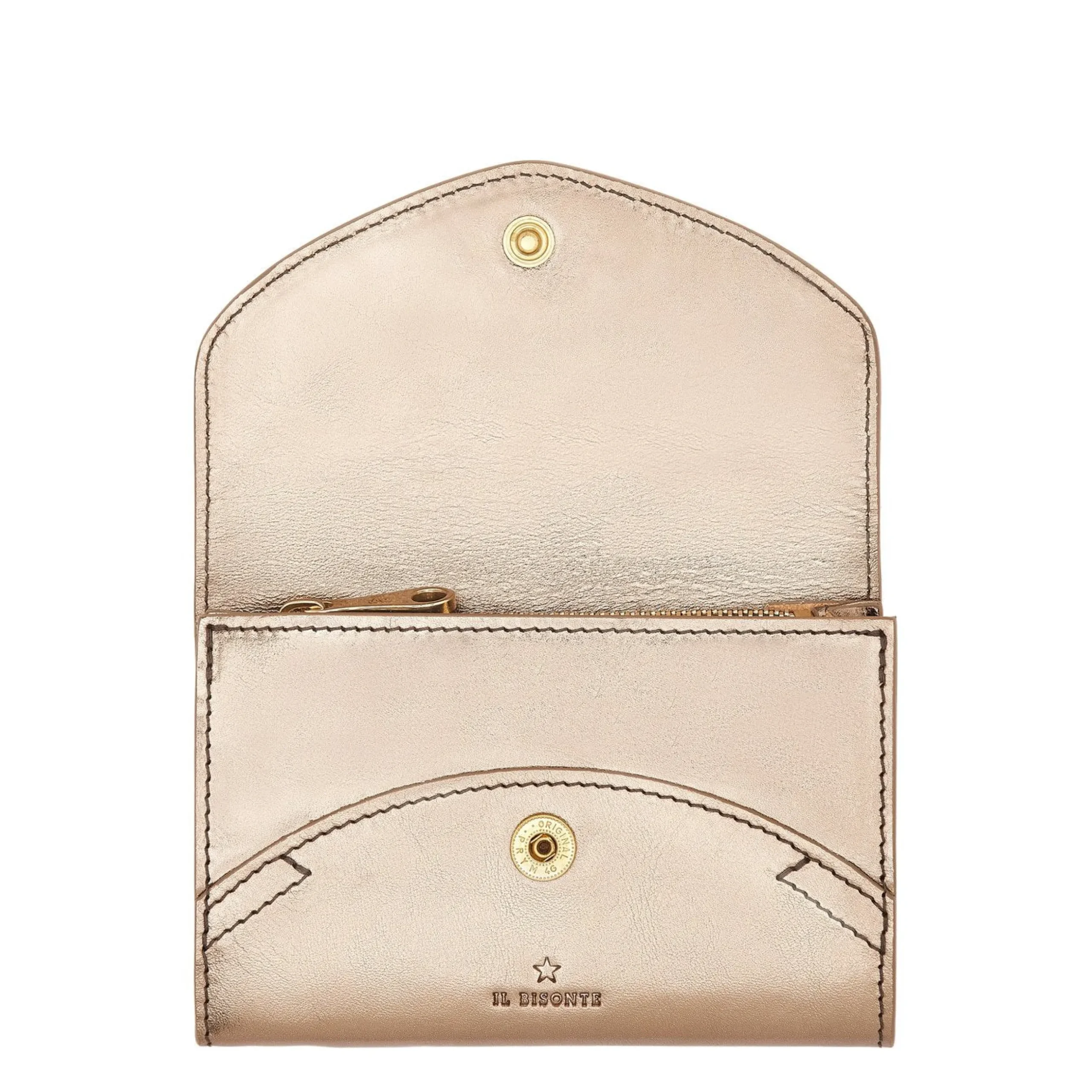 Esperia Women's wallet in metallic leather color metallic bronze