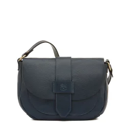 Fausta Medium Women's crossbody bag in leather color blue