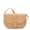 Fausta Medium Women's crossbody bag in leather color caffelatte