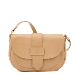 Fausta Medium Women's crossbody bag in leather color caffelatte