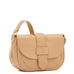 Fausta Medium Women's crossbody bag in leather color caffelatte