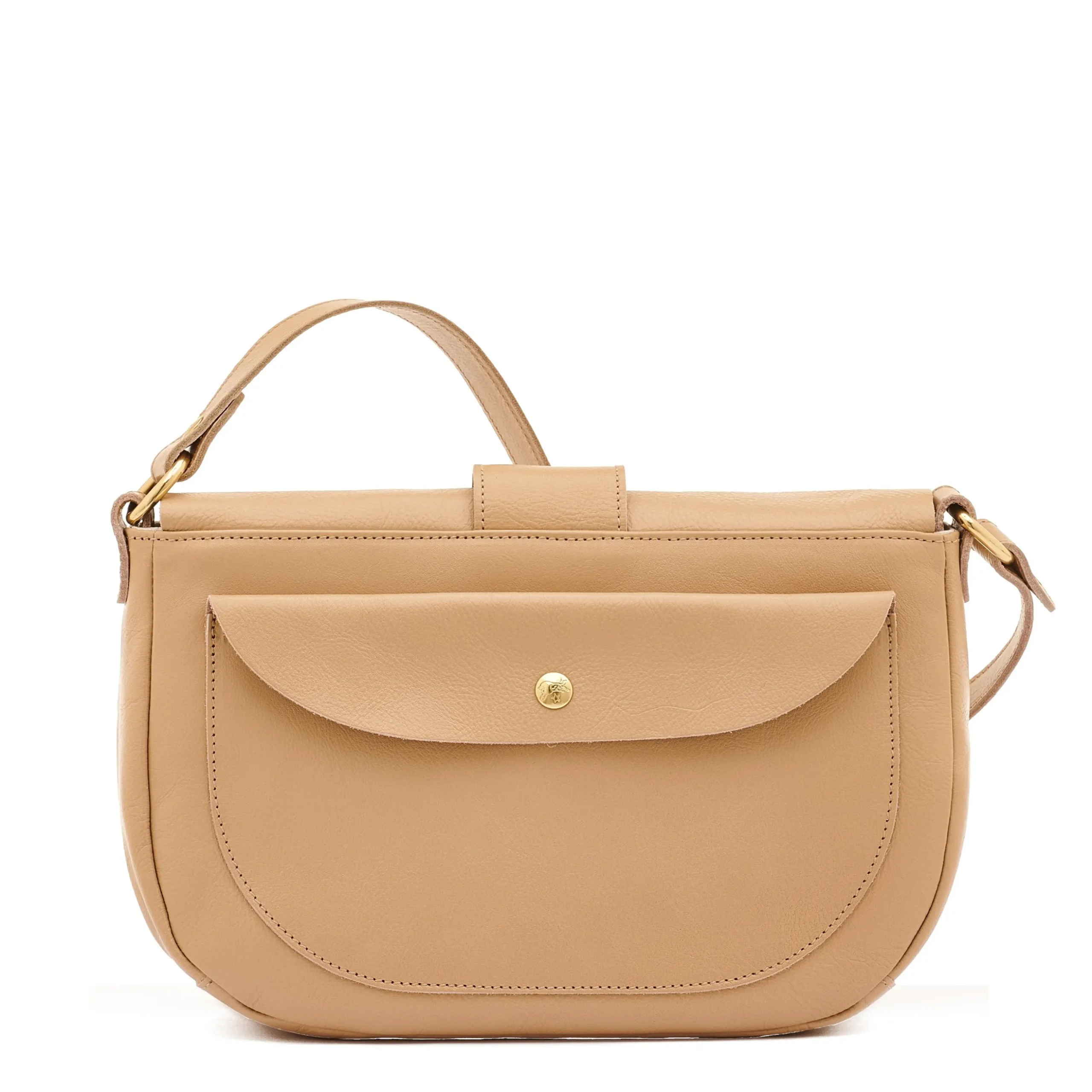 Fausta Medium Women's crossbody bag in leather color caffelatte