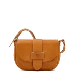 Fausta Small Women's crossbody bag in vintage leather color natural