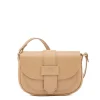 Fausta Small Women's crossbody bag in leather color caffelatte