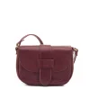 Fausta Small Women's crossbody bag in leather color black cherry