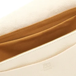 Fausta Small Women's crossbody bag in leather color milk