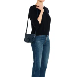Fausta Small Women's crossbody bag in leather color blue