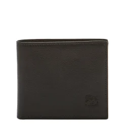 Feniglia Men's bi-fold wallet in leather color black
