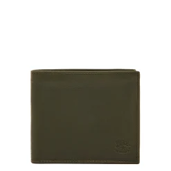 Feniglia Men's bi-fold wallet in vintage leather color forest