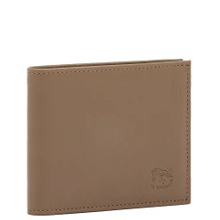 Feniglia Men's bi-fold wallet in leather color light grey