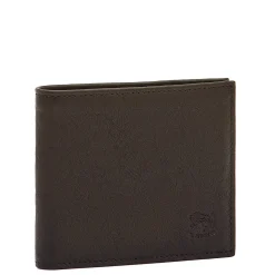 Feniglia Men's bi-fold wallet in vintage leather color black