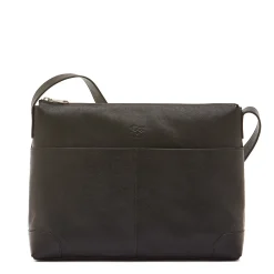 Galileo Men's messenger in vintage leather color black