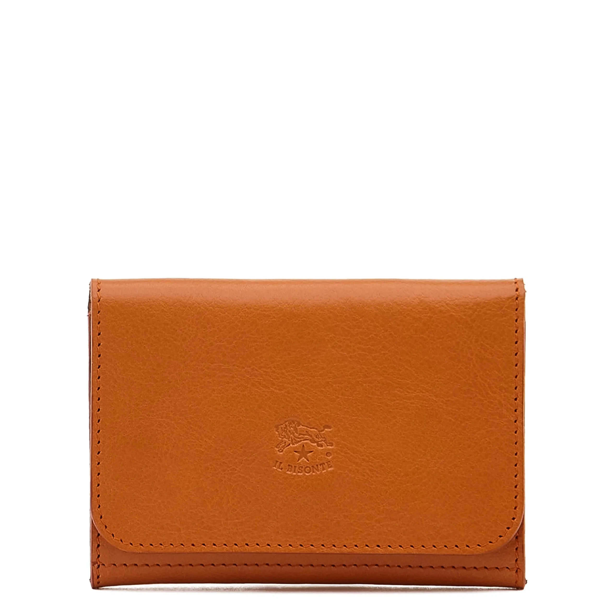 Galileo Men's card case in leather color caramel