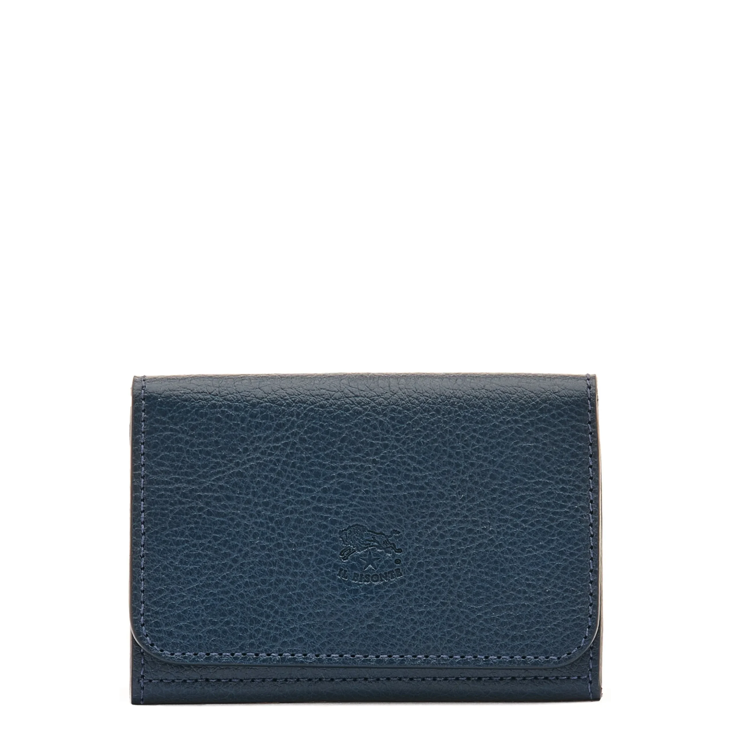Galileo Men's card case in leather color blue