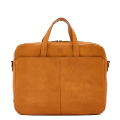 Galileo Men's briefcase in vintage leather color natural